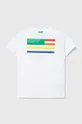 λευκό Παιδικό βαμβακερό μπλουζάκι United Colors of Benetton Για αγόρια