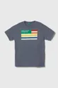 modra Otroška bombažna kratka majica United Colors of Benetton Fantovski
