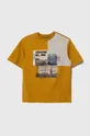 κίτρινο Παιδικό βαμβακερό μπλουζάκι United Colors of Benetton Για αγόρια