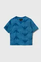 niebieski Emporio Armani t-shirt bawełniany dziecięcy Chłopięcy