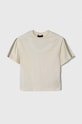 Emporio Armani t-shirt bawełniany dziecięcy aplikacja beżowy 3D4TJE.4J5UZ