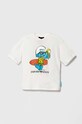 Emporio Armani t-shirt bawełniany dziecięcy The Smurfs nadruk biały 3D4TJN.3J52Z