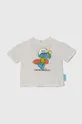 biela Detské bavlnené tričko Emporio Armani x The Smurfs Chlapčenský