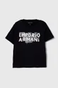 Παιδικό βαμβακερό μπλουζάκι Emporio Armani 3-pack μπλε