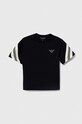 Emporio Armani t-shirt bawełniany dziecięcy aplikacja granatowy 3D4TJ8.1JWZZ
