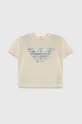beżowy Emporio Armani t-shirt bawełniany niemowlęcy Chłopięcy
