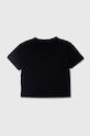 Emporio Armani tricou din bumbac pentru bebelusi 3DHTJR.3J51Z negru SS24