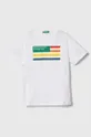 bela Otroška bombažna kratka majica United Colors of Benetton Fantovski