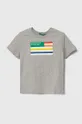 серый Детская хлопковая футболка United Colors of Benetton Для мальчиков