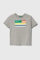 szary United Colors of Benetton t-shirt bawełniany dziecięcy Chłopięcy