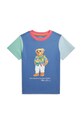 Polo Ralph Lauren t-shirt in cotone per bambini 322905258003 blu SS24