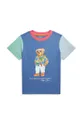 Дитяча бавовняна футболка Polo Ralph Lauren блакитний