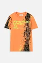 oranžna Otroška bombažna kratka majica Coccodrillo Fantovski