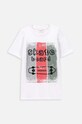 Coccodrillo t-shirt bawełniany dziecięcy nadruk biały WC4143217VBA