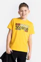 rumena Otroška bombažna kratka majica Coccodrillo Fantovski