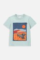 Coccodrillo t-shirt bawełniany dziecięcy nadruk zielony WC4143202DEK