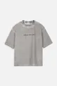 Otroška bombažna kratka majica Coccodrillo siva