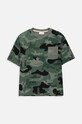 Coccodrillo t-shirt bawełniany dziecięcy wzorzyste zielony WC4143203NAJ