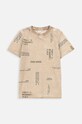Coccodrillo t-shirt bawełniany dziecięcy WC4143204NAJ beżowy SS24