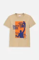 beżowy Coccodrillo t-shirt bawełniany dziecięcy Chłopięcy