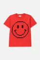 Otroška bombažna kratka majica Coccodrillo rdeča