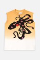 Coccodrillo top bawełniany dziecięcy nadruk pomarańczowy WC4143301DWK