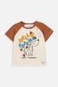 beżowy Coccodrillo t-shirt bawełniany niemowlęcy Chłopięcy