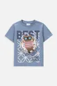 niebieski Coccodrillo t-shirt bawełniany dziecięcy Chłopięcy