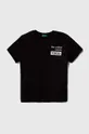 čierna Detské bavlnené tričko United Colors of Benetton Chlapčenský