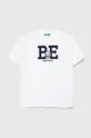 biały United Colors of Benetton t-shirt bawełniany dziecięcy Chłopięcy