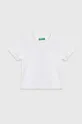 белый Детская хлопковая футболка United Colors of Benetton Для мальчиков