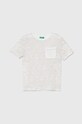 Dětské tričko s příměsí lnu United Colors of Benetton s příměsí lnu bílá 362PC10HL.G.Seasonal