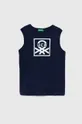 mornarsko modra Otroška bombažna kratka majica United Colors of Benetton Fantovski