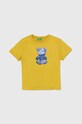United Colors of Benetton tricou de bumbac pentru copii print galben 3I1XG10ED.P.Seasonal