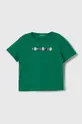 zelena Dječja pamučna majica kratkih rukava United Colors of Benetton Za dječake