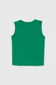 Дитячий бавовняний топ United Colors of Benetton зелений