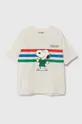bijela Dječja pamučna majica kratkih rukava United Colors of Benetton X Peanuts Za dječake