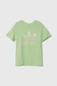 зелений Дитяча бавовняна футболка adidas Originals Для хлопчиків