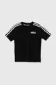 črna Otroška bombažna kratka majica adidas Originals Fantovski