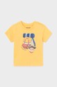 Mayoral t-shirt bawełniany niemowlęcy nadruk żółty 1020.3C.Baby.PPYH