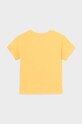 Mayoral t-shirt bawełniany niemowlęcy 1020.3C.Baby.PPYH żółty SS24