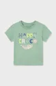 zielony Mayoral t-shirt bawełniany niemowlęcy Chłopięcy
