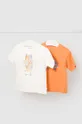 pomarańczowy Mayoral t-shirt bawełniany niemowlęcy 2-pack Chłopięcy