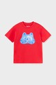 Mayoral t-shirt bawełniany niemowlęcy nadruk czerwony 1025.3H.Baby.PPYH