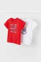 czerwony Mayoral t-shirt bawełniany dziecięcy 2-pack Chłopięcy