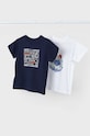 Mayoral t-shirt bawełniany dziecięcy 2-pack nadruk granatowy 3005.5D.Mini.PPYH