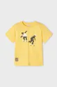 Mayoral t-shirt bawełniany dziecięcy kod QR do gry żółty