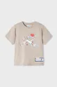 Mayoral t-shirt bawełniany dziecięcy beżowy