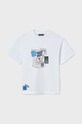 Mayoral t-shirt bawełniany dziecięcy nadruk biały 6044.7F.Junior.PPYH