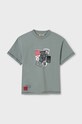 Mayoral t-shirt bawełniany dziecięcy 6044.7F.Junior.PPYH turkusowy SS24